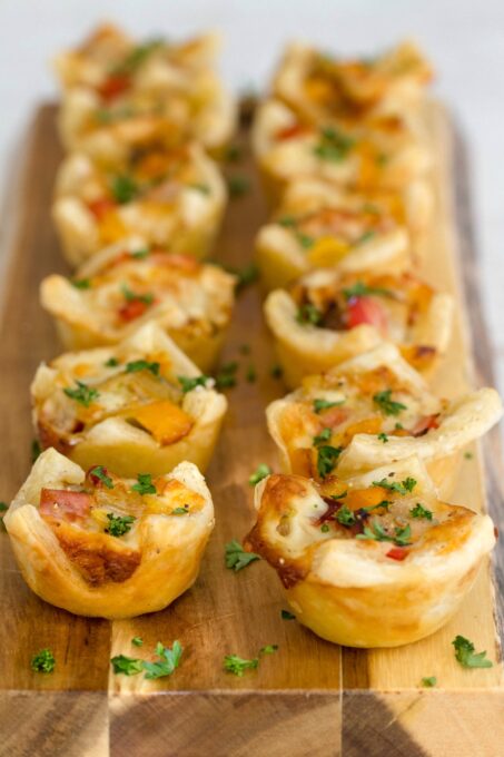 Easy sausage puff pastry on serving tray