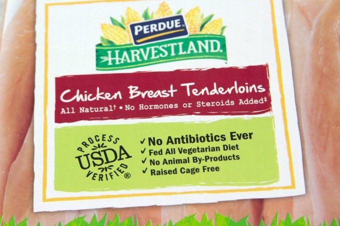 Perdue Chicken Breat Tenderloins label