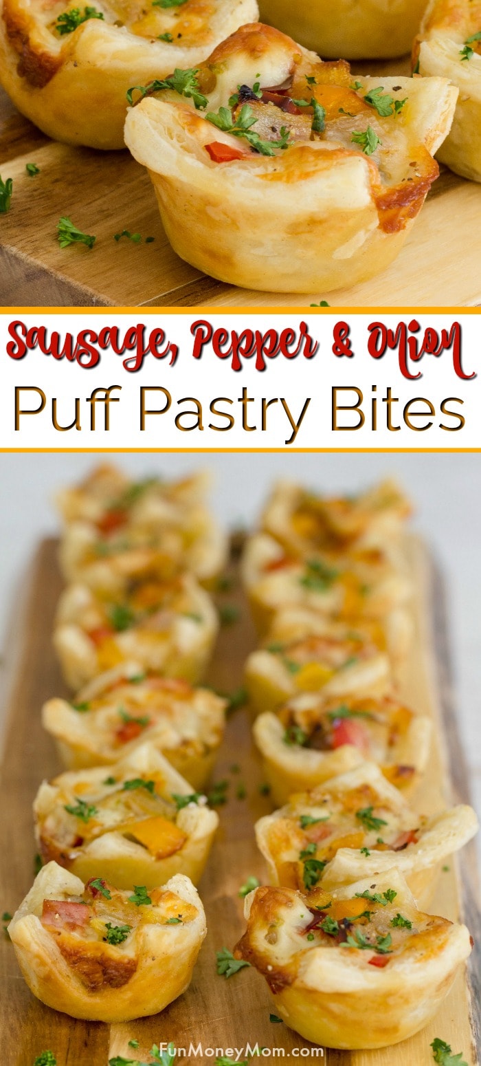 Sausage Puff Pastry With Peppers & Onions | Fun Money Mom