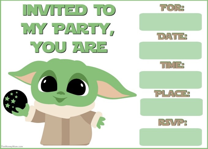 Baby Yoda Invitations (Free Printables) | Fun Money Mom