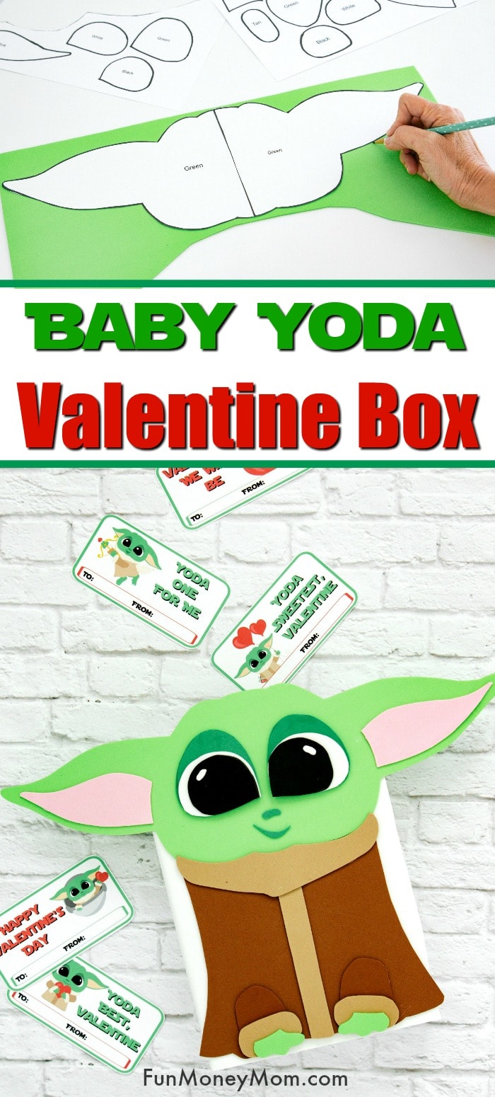 Baby Yoda Valentine Box (with free printable template) | Fun Money Mom