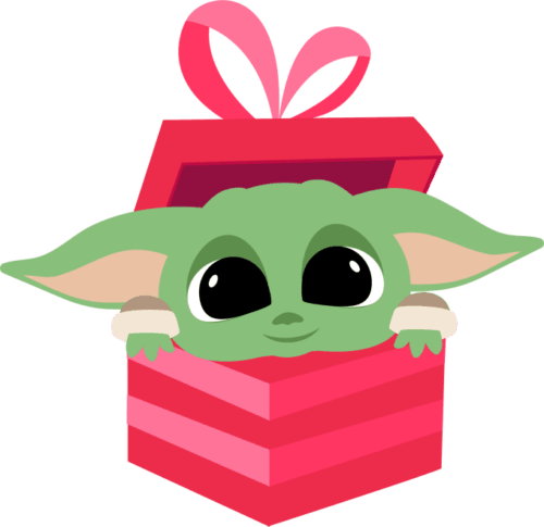 Baby Yoda in gift box