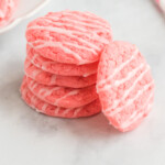 Strawberry cake mix cookies stacked