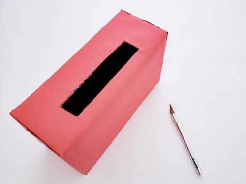 Valentine box with xacto knife