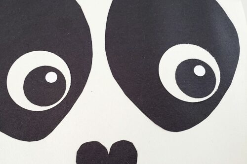 White reflection on panda eyes