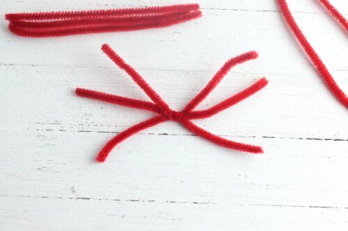 Pipe cleaners for toilet paper roll craft