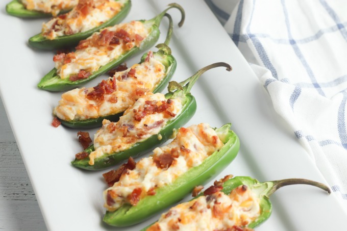 Baked Jalapeno Poppers With Cream Cheese, Cheddar And Bacon
