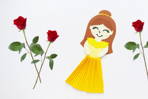 Disney Belle Paper Doll craft with roses