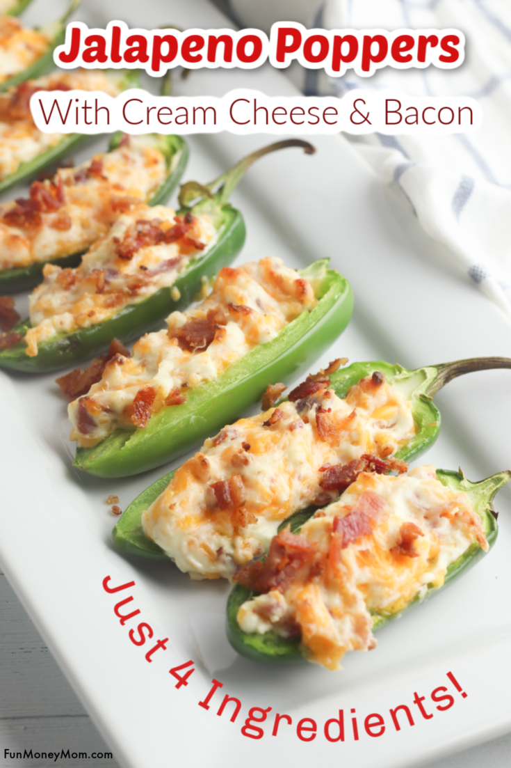 Baked Jalapeno Poppers With Cream Cheese, Cheddar And Bacon