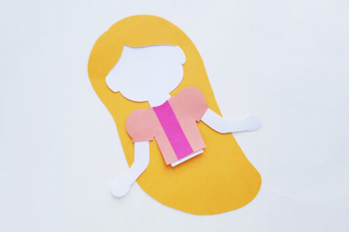 Top of Rapunzel body for paper doll craft