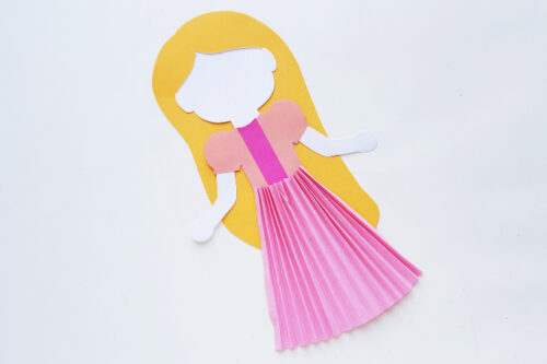 Rapunzel paper craft with accordion skirt