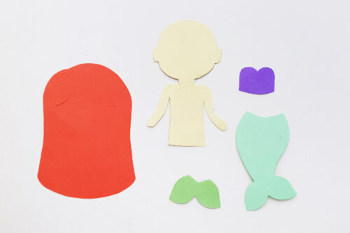 Ariel paper doll template pieces