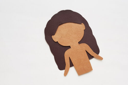 Hair for Moana paper doll craft