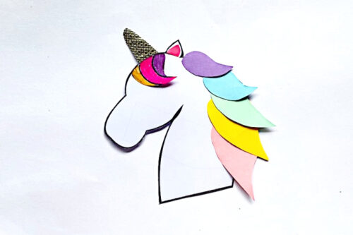 Unicorn horn glued to unicorn head