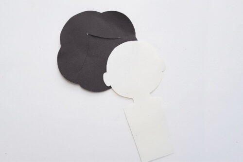 Paper head and hair for Snow White paper doll