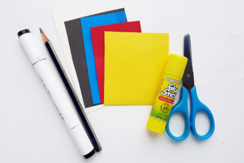 Supplies for Snow White paper craft