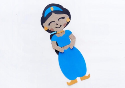 Princess Jasmine paper doll craft finished