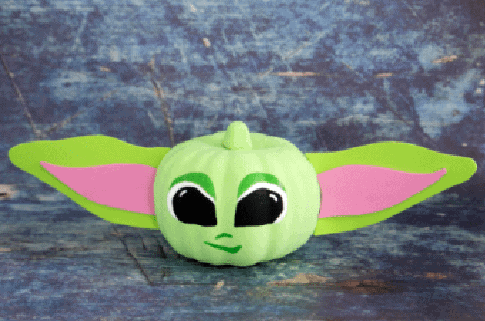 Baby Yoda Pumpkin (Cute No Carve Pumpkin Idea)