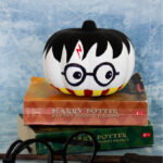 Harry Potter pumpkin on books square