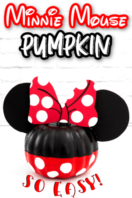 Minnie Mouse pumpkin on white background