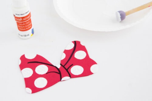 White polka dots on Minnie Mouse bow