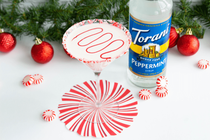 Peppermint white chocolate martini with Torani Sugar Free Peppermint Syrup
