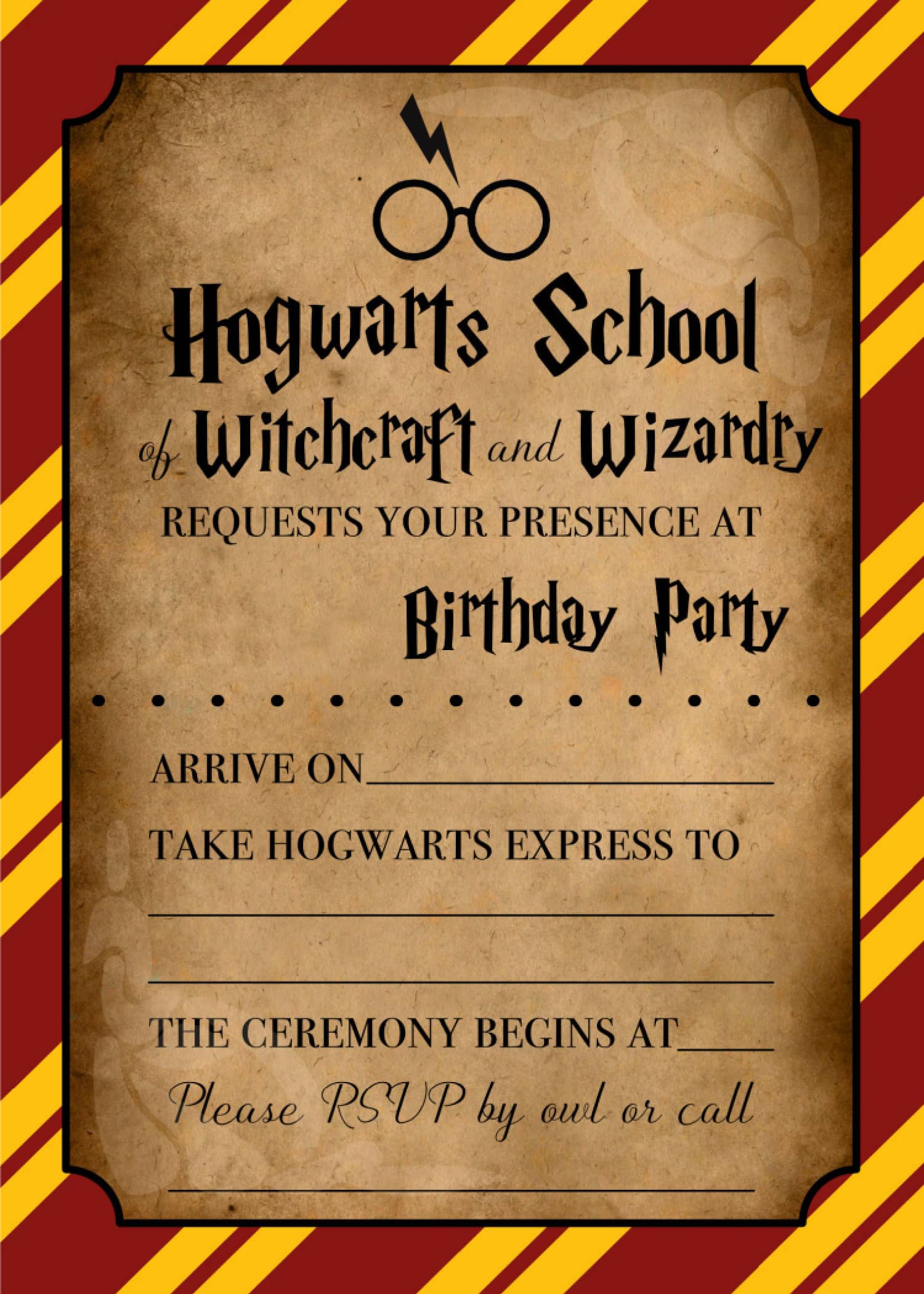 Harry Potter Invitations free Printables Fun Money Mom