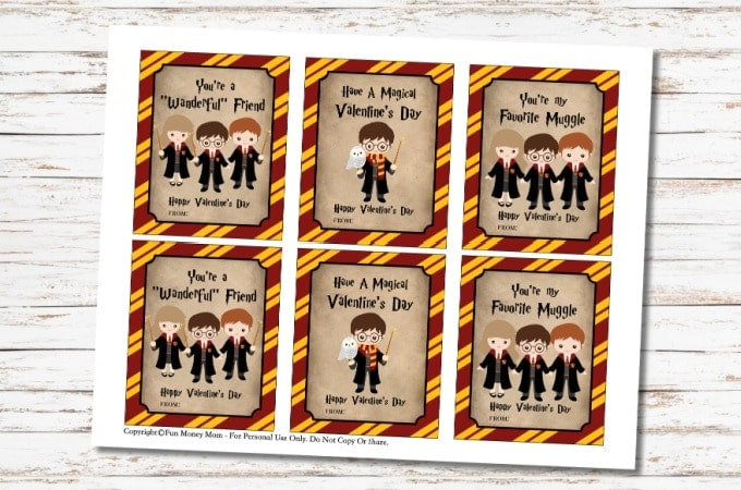 Harry Potter Valentines (free printables)