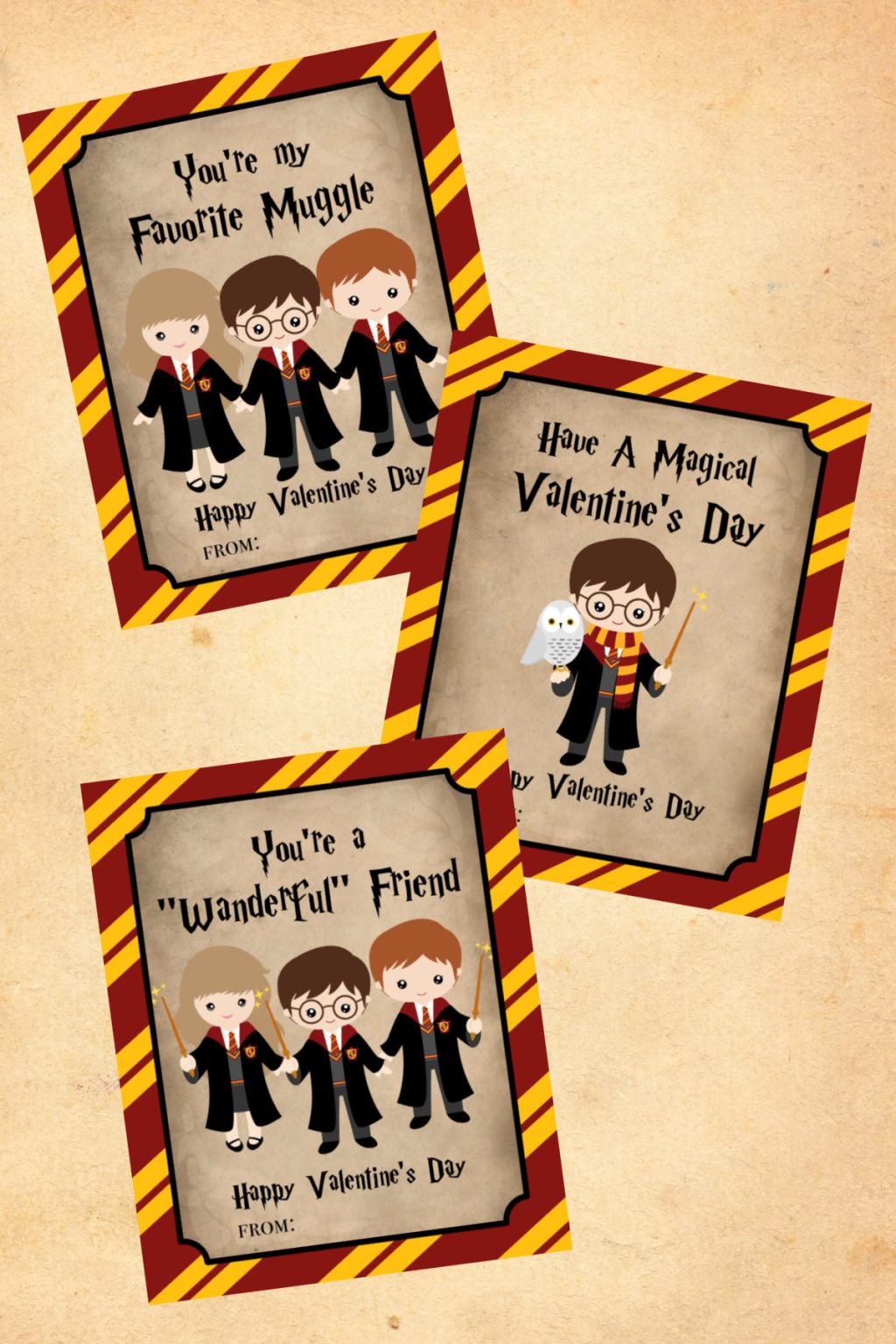 Harry Potter Valentines (free printables) | Fun Money Mom