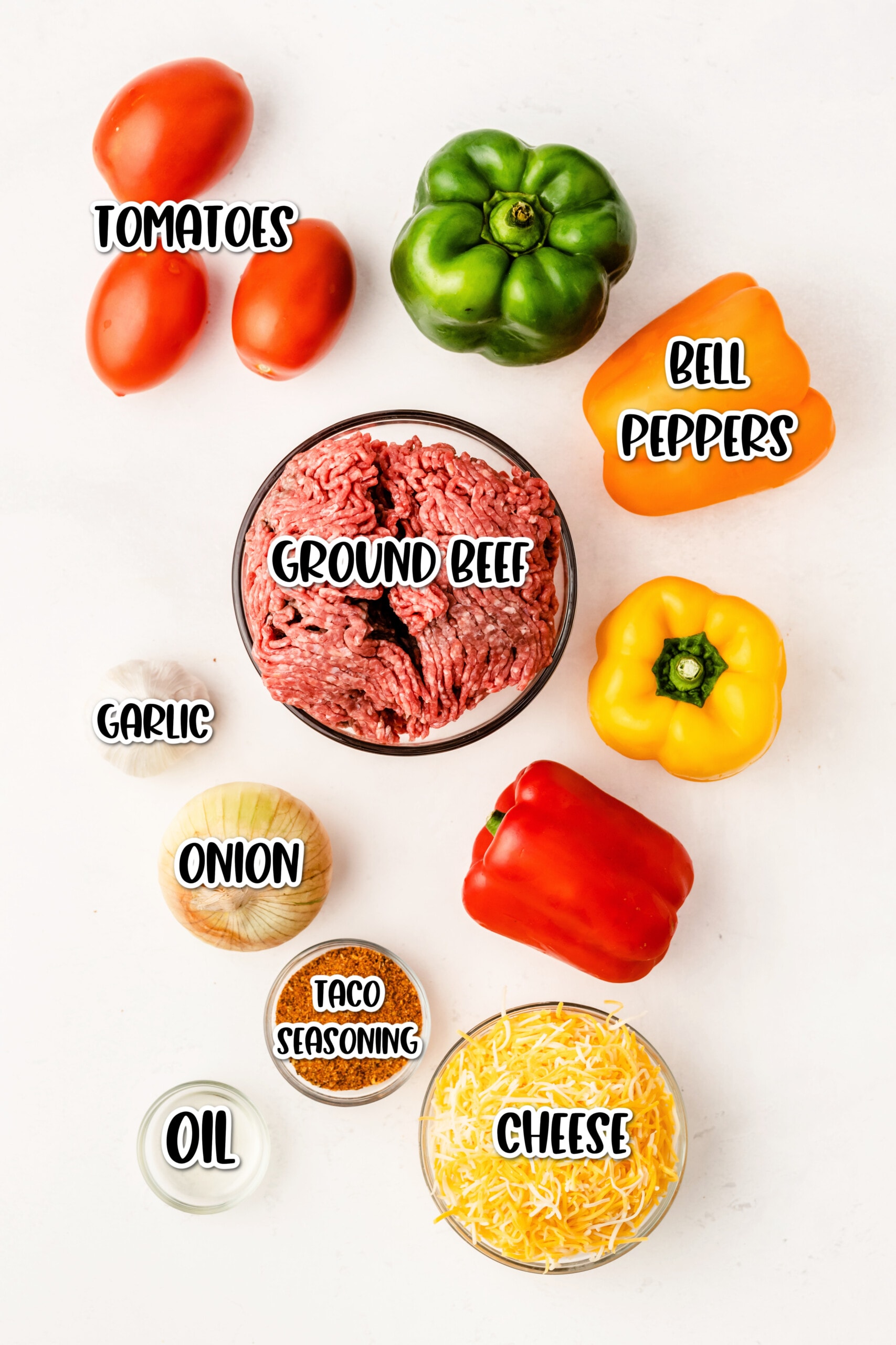 Ingredients for Taco Stuffed Peppers