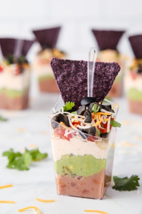 Seven layer dip cups