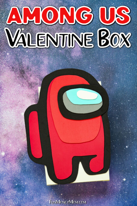 Among Us Valentine Box on space background