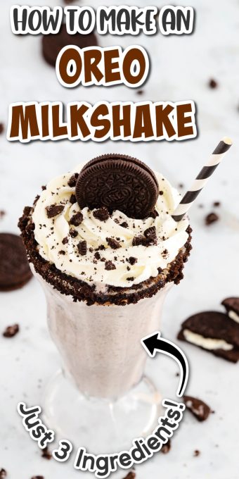 Easy Oreo Milkshake Recipe (Just 3 Ingredients)