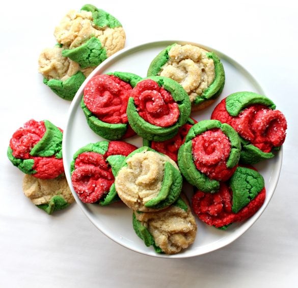 Sugar Cookie Roses on a plate