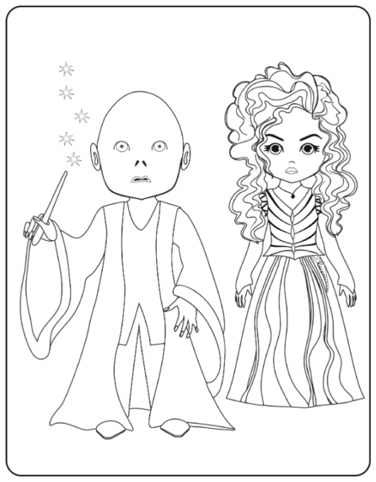 Valdemort and Bellatrix coloring page