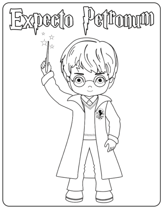 Harry Casting A Spell coloring page