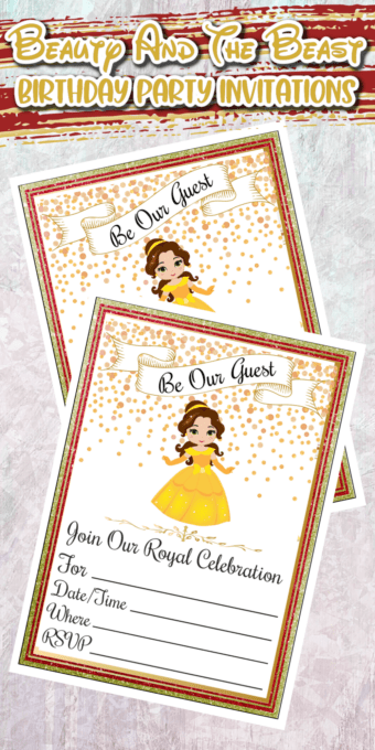 Need Beauty And The Beast invitations for your princess party? From cute Belle invitations to live action Beauty And The Beast party invitations, we've got all the best options. Just choose your favorite, hit print and you're good to go! #beautyandthebeastparty #beautyandthebeastinvitations #beautyandthebeastbirthdayparty #printableinvitations
