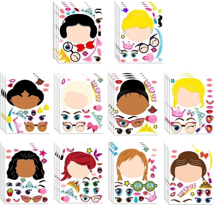 Make a princess face stickers