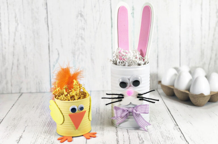 Bunny And Chick Tin Can Easter Crafts