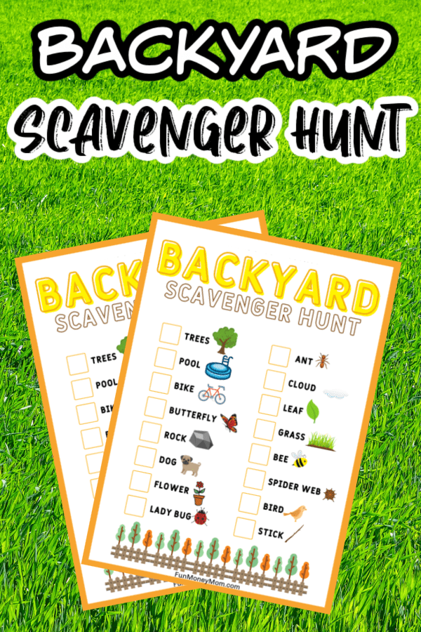 Backyard scavenger hunt printables