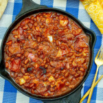 Baked beans with bacon square
