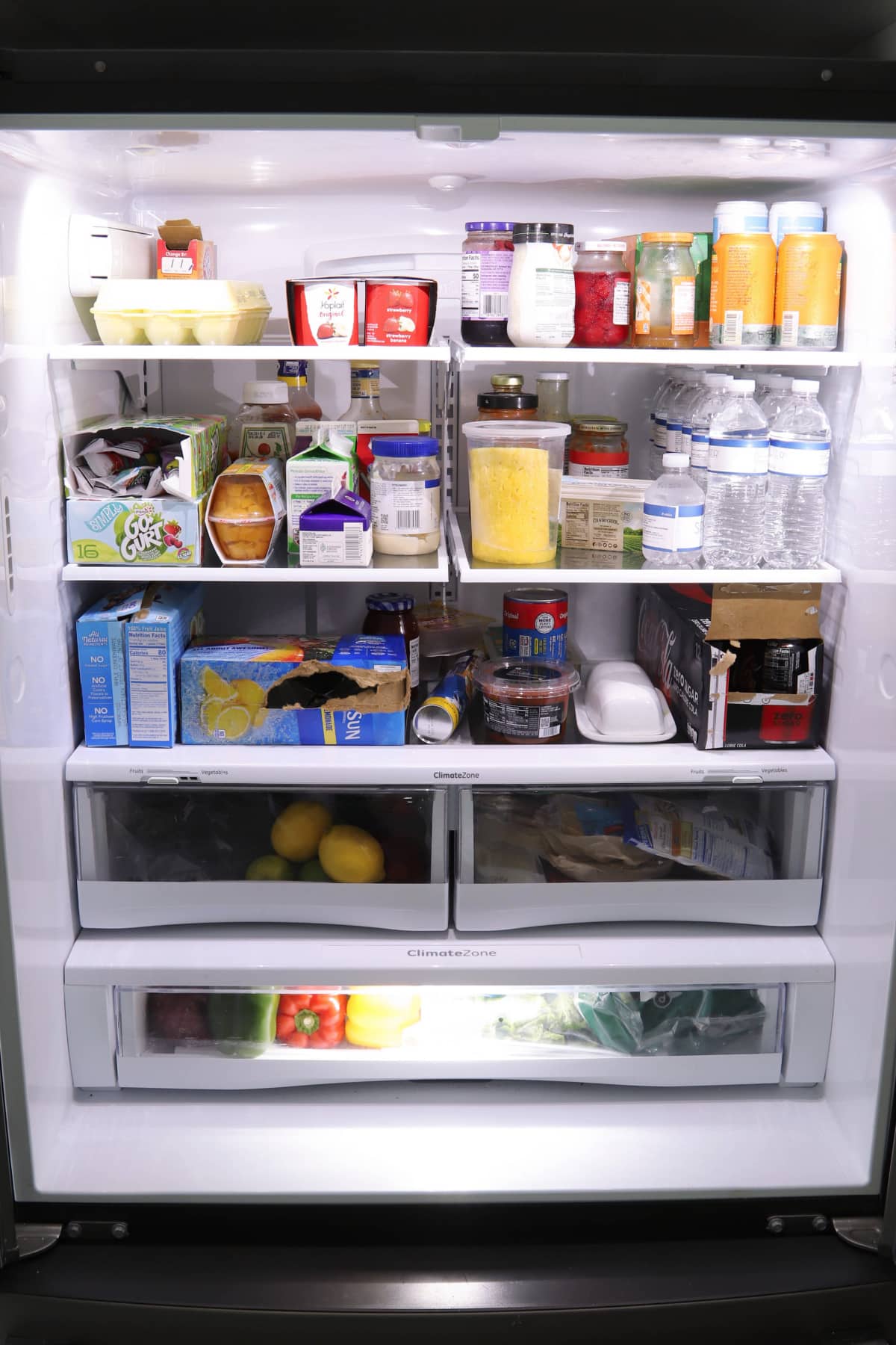 Messy refrigerator