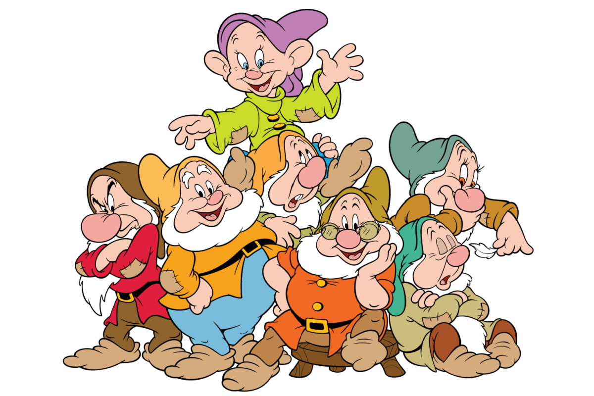 snow white and the seven dwarfs happy