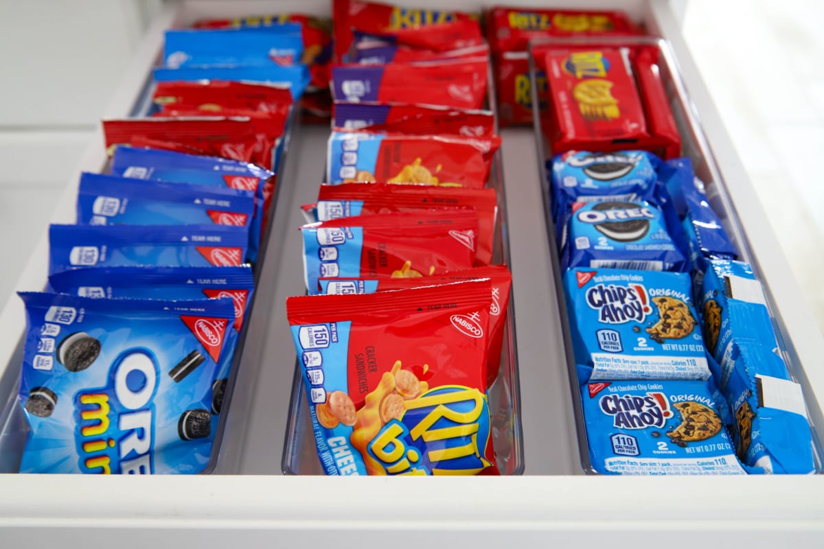 Snack drawer filled with snacks
