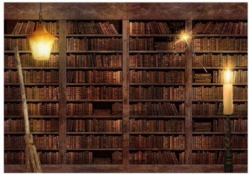Magical bookshelf backdrop