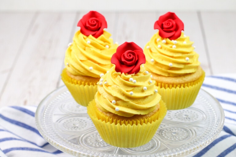 Beauty and the Beast Cupcakes With Strawberry Filling