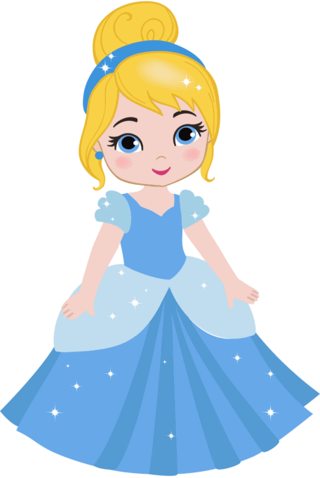 Princess Cinderella in blue dress