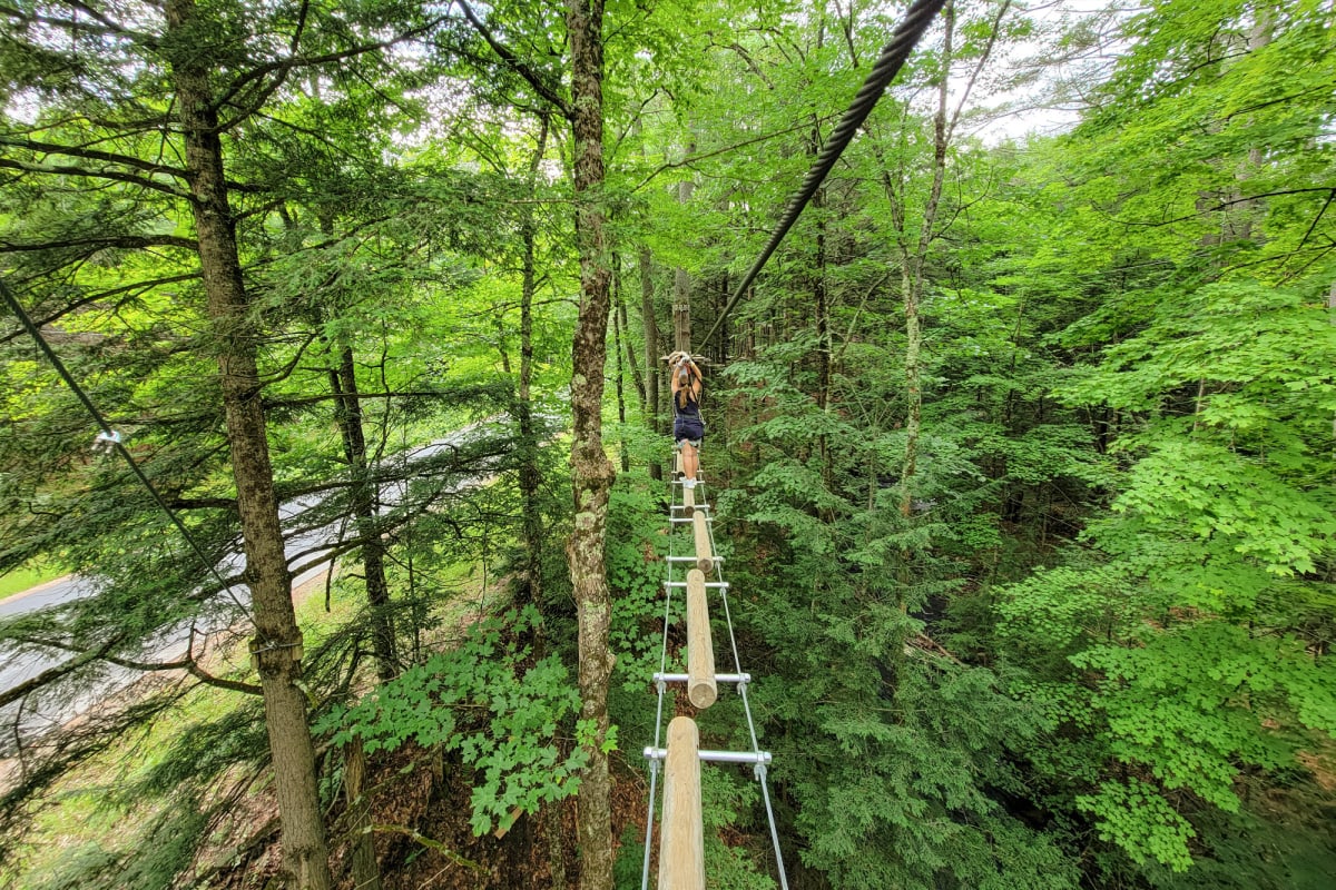 Log bridge at Adirondack Extreme