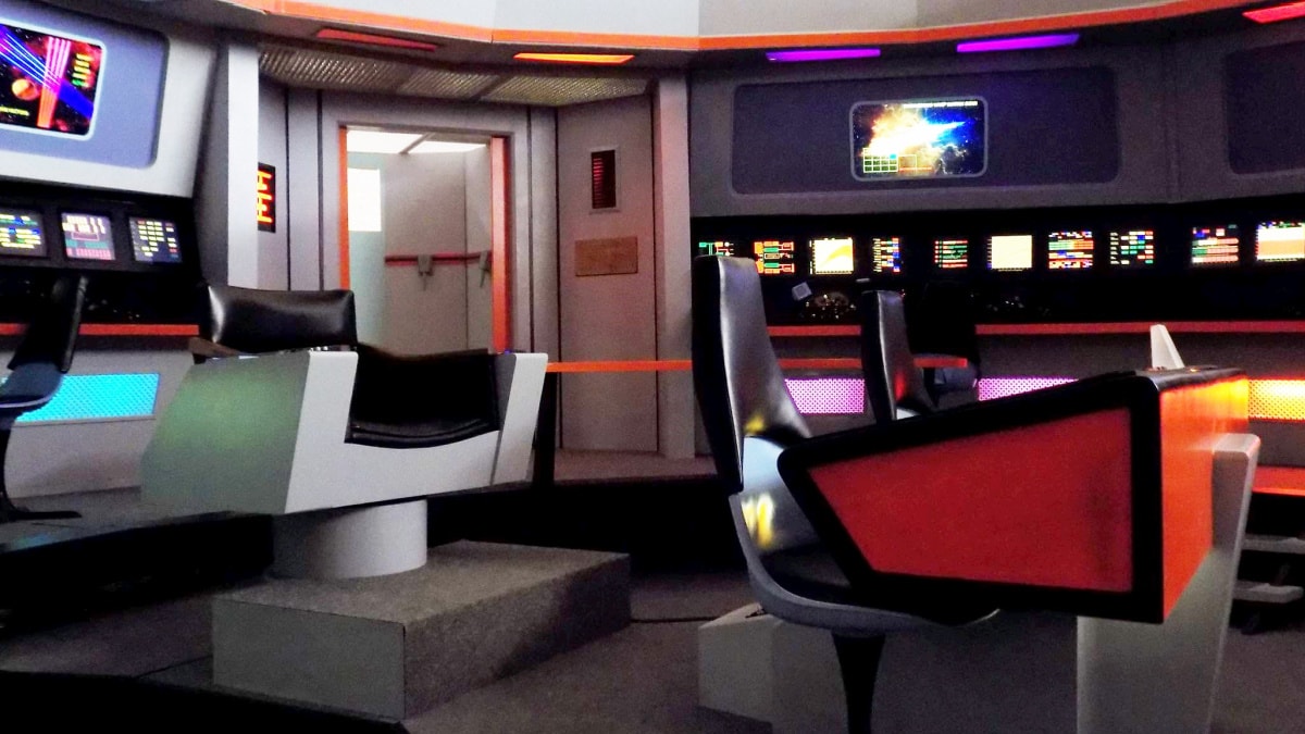 The bridge of the Star Trek set tour