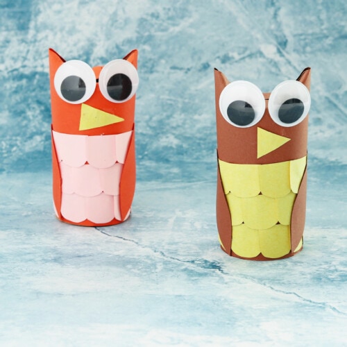 Toilet paper roll owl crafts